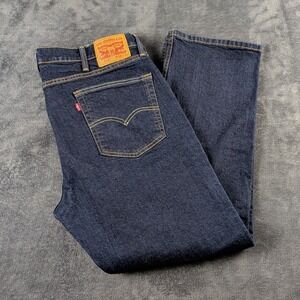 Levi's 514 Jeans Mens 38x30 Dark Wash Straight Fit Blue Denim